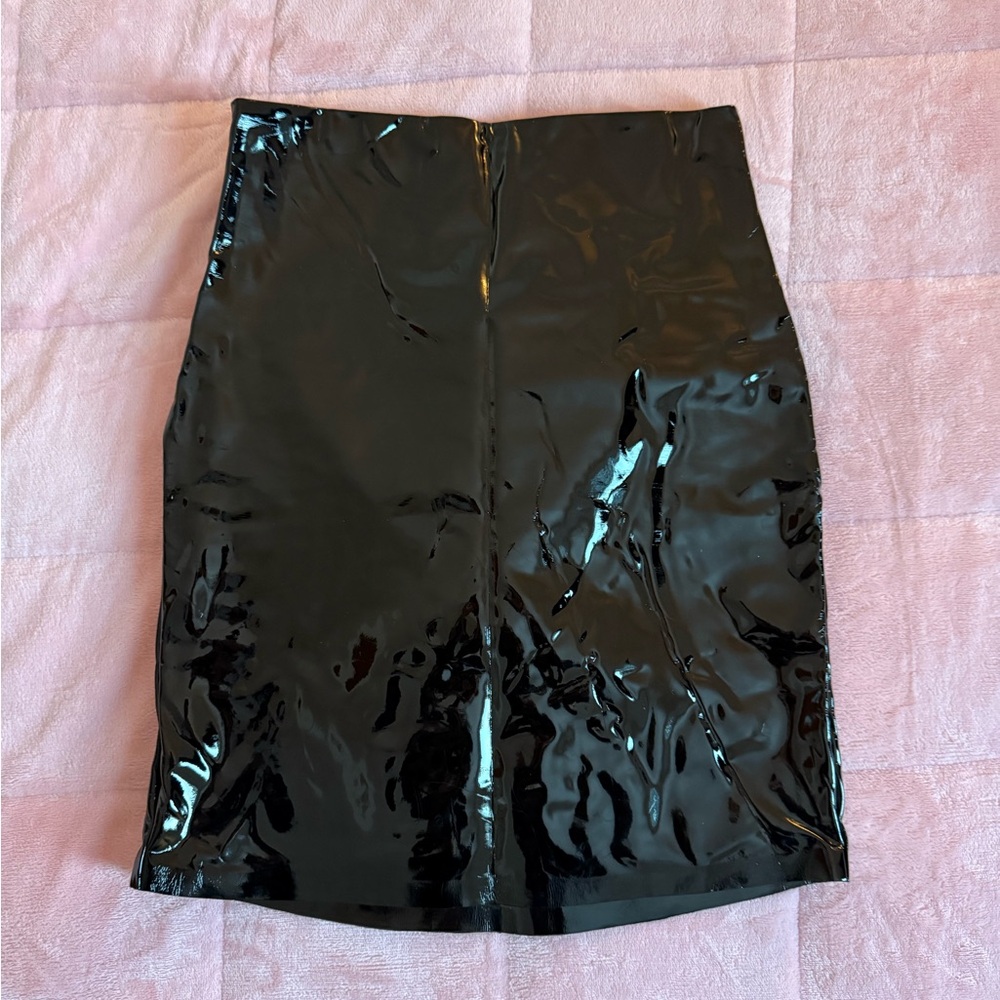 Commando Glossy Black Pencil Skirt